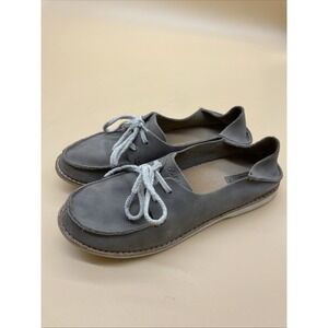 OluKai Moku 2-Eye Loafer Women 7.5‎ Brown Leather Casual Slip On Shoe EUC